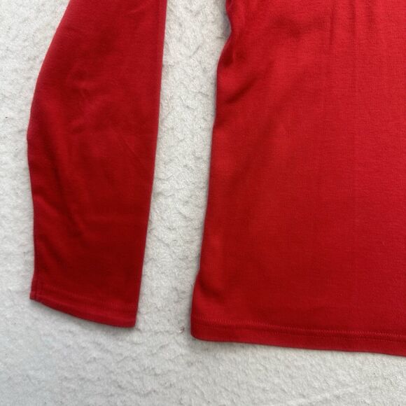 Crystal Kobe Christmas Shirt Womens Small S Red White Snowflake Long Sleeve - Picture 5 of 12